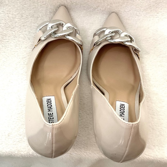 NUDE TAUPE STEVE MADDEN ZILDA DRESSY POINTED TOE HIGH HEEL SHOE Sz 6.5 - Picture 11 of 16